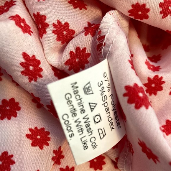 3X Red Ditsy Floral Shirt Top Blouse - Picture 3 of 4
